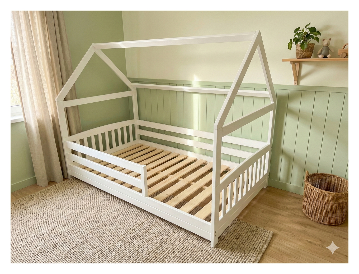 Lastevoodi 120x200, Majavoodi, madal, nagu Montessori, Põrandavoodi, voodi 120x200