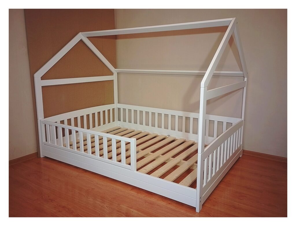 Põrandavoodi lapsele mõõdus 140x200 cm madratsile madal ja turvaline