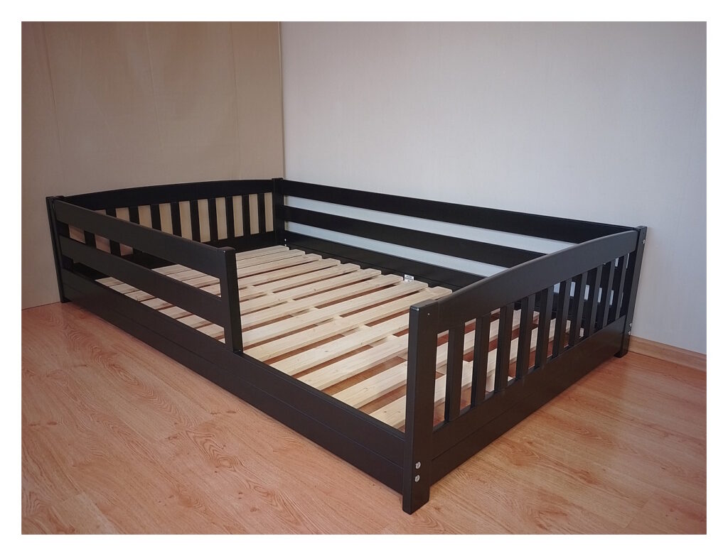 120x200 madratsile Lastevoodi, madal Põrandavoodi Must