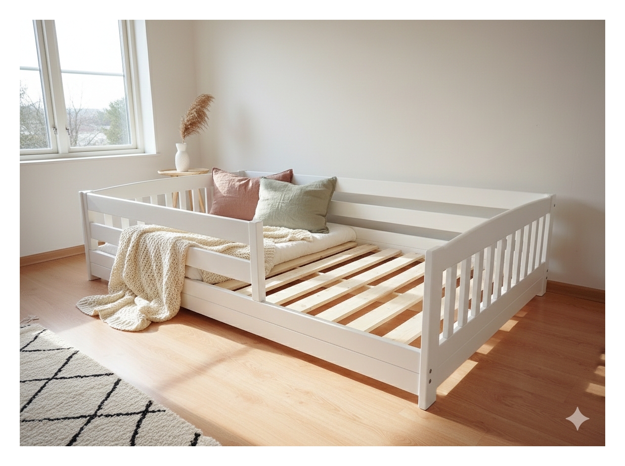 Lastevoodi 120 x 200, 120x200, Põrandavoodi, Montessori, Madal voodi, Lastele või Lapsele, Premium klass!