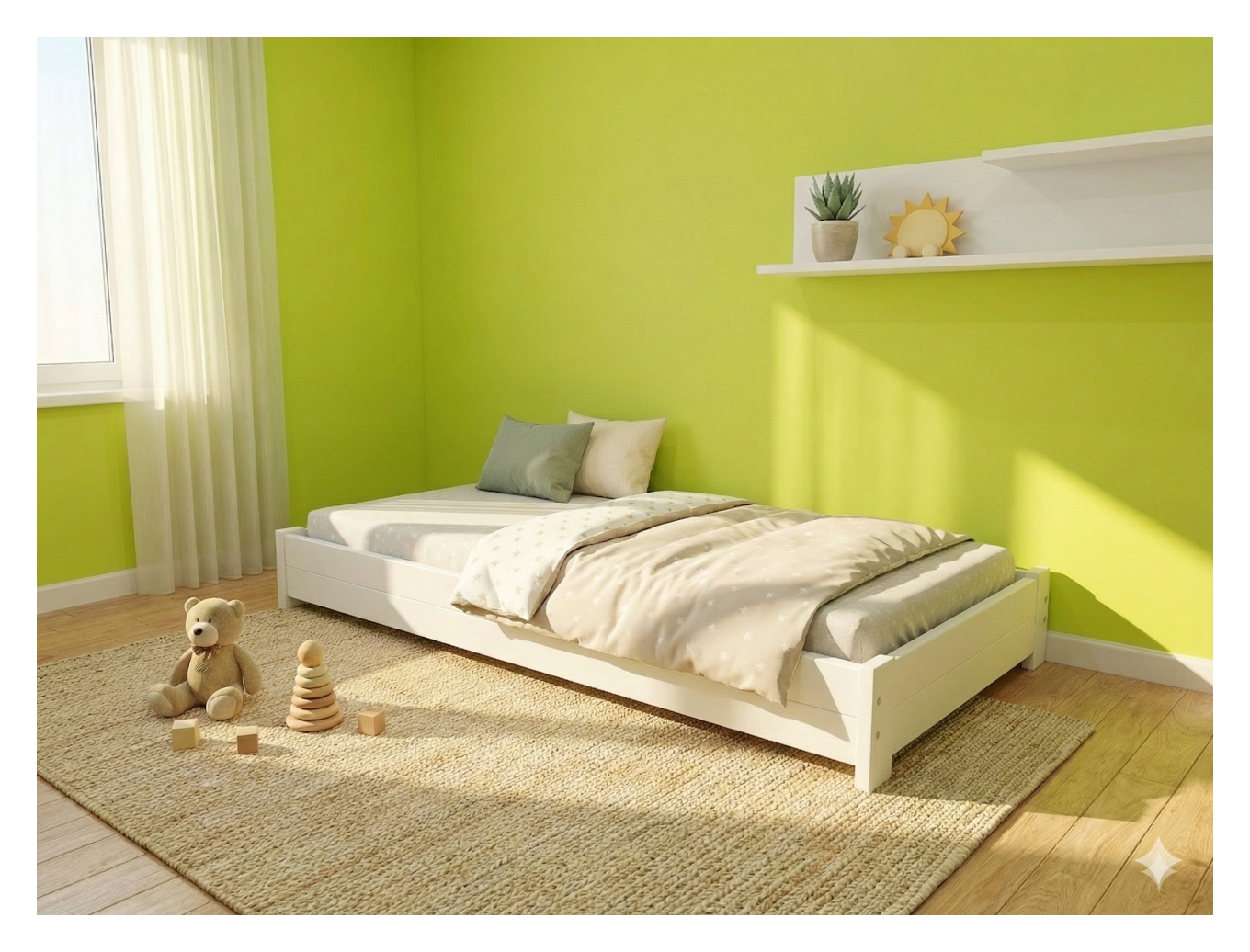 Lastevoodi 70x140, Põrandavoodi, Madal voodiraam, Montessori